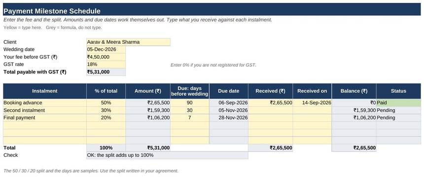 04 Contract and Payments — Payment Milestone Schedule